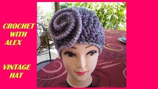 CROCHET VINTAGE STYLE HAT tutorial step by step [upl. by Lattonia353]