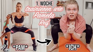 Anfänger trainiert 1 Woche wie PAMELA REIF 1 Kilo abgenommen I Home Workout Plan I Meggyxoxo [upl. by Rabin]