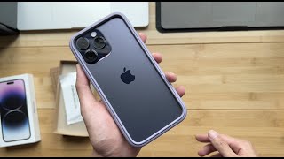 Unboxing  install iPhone 14 Pro Max Rhinoshield crashguardnx Lavender  3D impact protector [upl. by Alaekim]