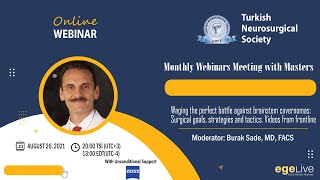 Turkish Neurosurgical Society Monthly Webinars Meeting with Masters [upl. by Chasse]