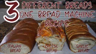 3 Bread Machine Recipes from Same Base Recipe [upl. by Eisiam881]