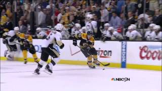 Patrice Bergeron 2nd OT tip in goal 21 6513 Pittsburgh Penguins vs Boston Bruins NHL Hockey [upl. by Oinesra]