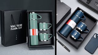 Vacuum Flask Set With 3 Cups  Premium Quality Vacuum Flask Set [upl. by Langsdon923]