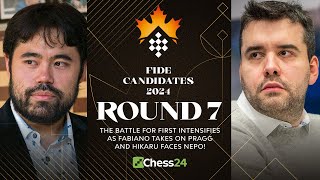 FIDE Candidates 2024 Rd 7  Fabiano v Pragg amp Hikaru v Ian Intensifies The Fight For The Top Spot [upl. by Balsam]