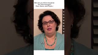 Phyllis response is so funny 😂 pam oscar Phyllis the office [upl. by Millham]