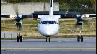 Widerøe Dash 8100  Landing In Mehamn At Midnight [upl. by Akinahc]