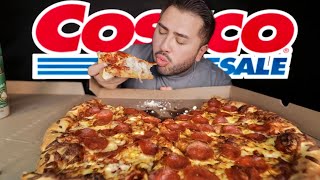 Massive Costco Pizza MUKBANG EATING SHOW • EAT WITH ME [upl. by Tyne333]