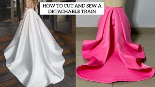 How To Cut and Sew a Detachable Wedding dress Train [upl. by Eugen]