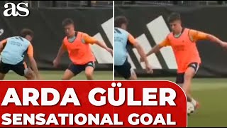 ARDA GÜLER impresses with SENSATIONAL GOAL and peak fitness during REAL MADRIDS TRAINING in CHICAGO [upl. by Keviv291]