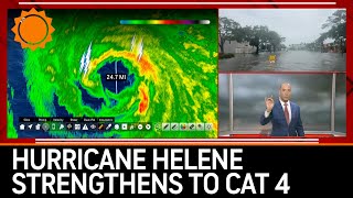 CAT 4 Hurricane Helene With Lightning in Eye on Radar [upl. by Mikaela]