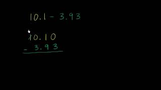 Otro ejemplo de resta de decimales hasta centésimas [upl. by Ansel772]