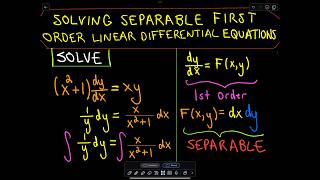 ❖ Solving Separable First Order Differential Equations ❖ [upl. by Pace]