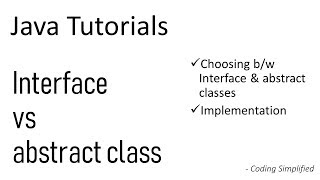 Java Tutorials Difference between Interface amp abstract class [upl. by Stclair773]