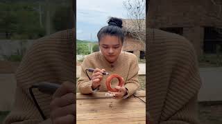 Poor girl build bracelet for Gradma 🚗😭 mini wood toy woodworking art skillwood hand shorts [upl. by Muriah]