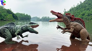 SPINOSAURUS vs GIGANOTOSAURUS Jurassic World The Adventure of Baby Spinosaurus P4 [upl. by Anirad]