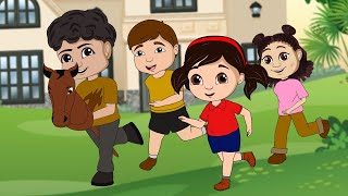 Lakdi Ki Kathi Kathi Pe Ghoda  लकड़ी की काठी काठी पे घोड़ा  Hindi Kids Rhymes  Kiddychants [upl. by Trude257]