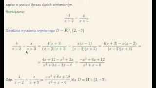 Zapisz w postaci ilorazu dwóch wielomianów [upl. by Anne-Marie788]
