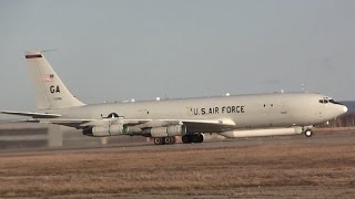 Northrop Grumman E8 Joint Stars Taxi  Night Takeoff [upl. by Forester]