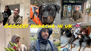 GROCERY KHARCHA IN UK 🛒  ANYA MADE STEAKS 🥩  SNOW IN CARDIFF  VLOG 470 [upl. by Larue387]