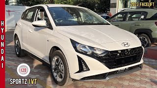 New Hyundai i20 Facelift 2023 🔥 i20 Sportz iVT  White Colour  Base Automatic Variant  Review [upl. by Delphina]