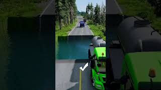 Tanker trucks vs massive water pit 15  beamngdrive carsvsmassivepotholespart2 carsvspothole [upl. by Aekahs]