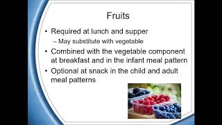 CACFP Meal Pattern Success CACFP Meal Pattern Overview [upl. by Adnoluy918]