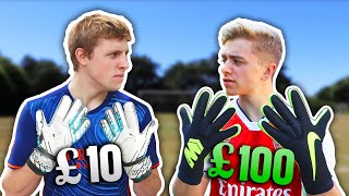 £10 Goalie Gloves Vs £100 Pro Goalie Gloves  ft W2S [upl. by Knobloch]