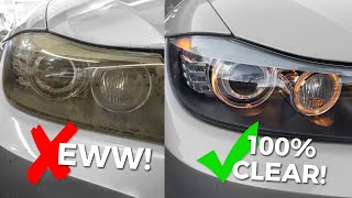 How To Clean amp Restore Headlights  Remove Yellow Foggy Headlight Oxidation [upl. by Nilram]