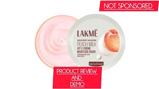 LAKME PEACH MILK VITE CREAM MOISTURE RISER  Product Review [upl. by Nerret]