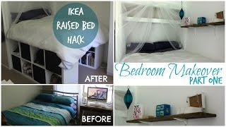 DIY IKEA PLATFORM BED made from KallaxExpedit bookcase  Chelsea Mason [upl. by Zel]