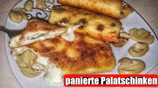 Panierte Palatschinken mit vegetarische FüllungBreaded Crepes with vegetarian Stuffing [upl. by Edva]