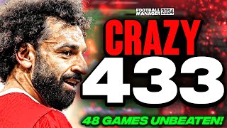 CRAZY 433 Narrow FM24 Tactic Goes 48 Games UNBEATEN  Football Manager 2024 [upl. by Ahsaeym975]