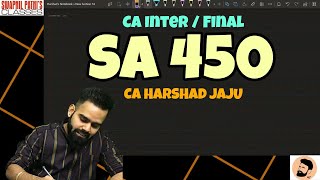 SA 450 EVALUATION OF MISSTATEMENTS IDENTIFIED DURING THE AUDIT  CA FINAL AUDIT  CA HARSHAD JAJU [upl. by Aicercul882]