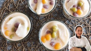 Rice Balls in Sweet Coconut Milk  Thai Dessert • Bua Loy ThaiChef Food [upl. by Palila]