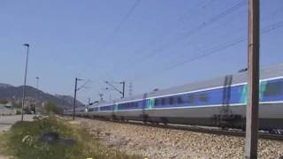 Vidéo de deux TGV SudEst sur la ligne MarseilleNice [upl. by Aland505]