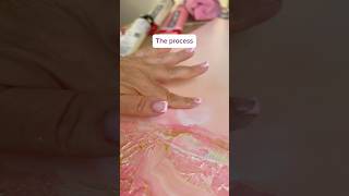 The process  the painter  the piece artwork pink artist painting reveal [upl. by Kahcztiy]