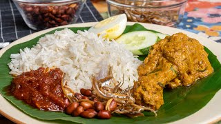 Nasi Lemak Rendang Ayam Tips Beras Basmathi [upl. by Kovacs75]