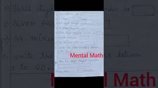 LKGUKG MATH WORKSHEET MENTAL MATH WORKSHEET [upl. by Oigufer769]