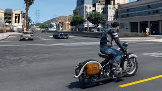 Riding a HarleyDavidson in GTA5 CineREALISM 3 2023 graphic mod [upl. by Yelnoc]