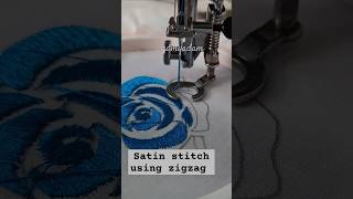 Beginner Flower Embroidery in zigzag mode normalsewingmachine embroidery learn ushajanome [upl. by Yrak]