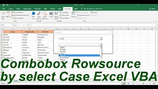 Combobox Rowsource select Case Excel VBA [upl. by Melise544]