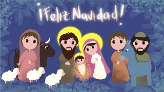 FELIZ NAVIDAD  TARJETA ANIMADA Pesebre con Mensaje [upl. by Anirda]