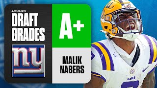 2024 NFL Draft Grades Giants select Malik Nabers No 6 Overall  CBS Sports [upl. by Anaerda]