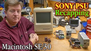 Macintosh SE30 SONY Power Supply PSU Recapping Walkthrough [upl. by Llennol]