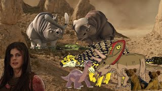 Annabeth Torosaurus amp Ankylosaurus Saves Littlefoot Suki amp Linus From Carl amp Frank The Rhinos [upl. by Yelrahs924]