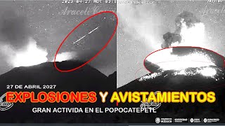 CONTINUA LAS EXPLOSIONES AVISTAMIENTOS OVNIS UFOS VolcánPopocatépetTlamacas [upl. by Ocirled]