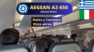 Aegean Airlines AtenasRoma  Vuelo A3 650 [upl. by Korten]