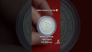 Moneta rara 2€ di cipro 2023 dedicata alla banca centrale euro euros soldi monete coins [upl. by Narra]