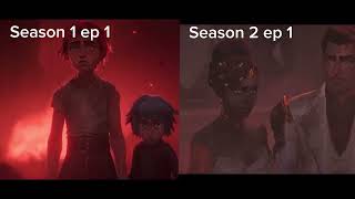 Arcane Season 2 Episode 1 amp Season 1 Episode 1 SidebySide Comparison [upl. by Woermer38]