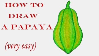 How to draw Papaya step by step very easy  art video [upl. by Story753]